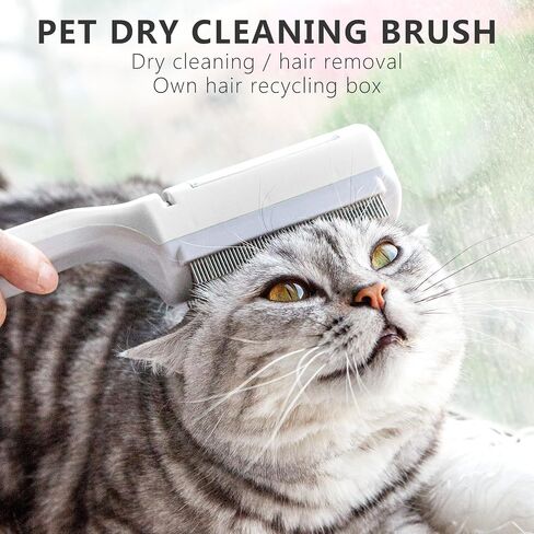Pet Dry Cleaning Brush for Short or Long Haired Cats/Dogs, Dog Fur Remover, Sticky Brush for Shedding and Grooming, Cat Brushes for Indoor Cats,Rabbit Comb(white) in Saudi Arabia