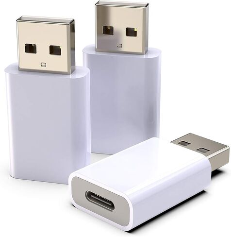 USB Type C Female to USB Type A Male Adapter, USB C TO USB Charger Cable Adapter Compatible with MagSafe Wirless Charger/iPhone 12 11 Mini Pro Max/iPad Pro/MacBook/Pixel 2 3 4 5l (White, 3Pack) in Saudi Arabia