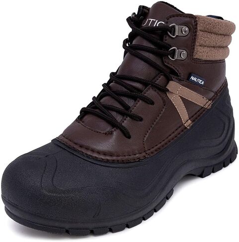 حذاء NAUTICA الرجالي ذو الرقبة البطة المقاوم للماء معزول للثلج والمطر - حذاء شتوي برباط - تشانينج (عرض عريض/متوسط) in Kuwait