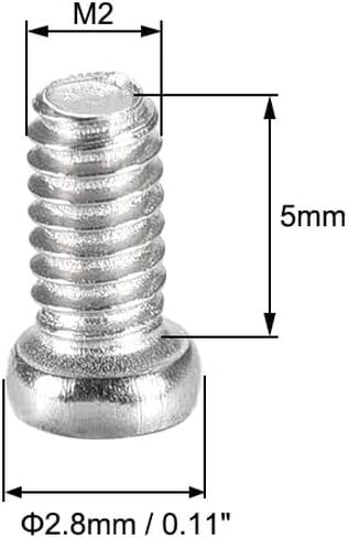 Uxcell M2x6mm فيليبس برغي السحابة أسود 2.8x1.1 مللي متر برغي رئيس لأجهزة الكمبيوتر المحمول PC TV مروحة التبديل 100 قطعة in Kuwait