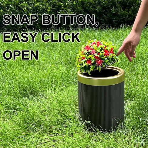 Dog Poop Trash Can Outside, Dog Waste Container, Plant Styled Small Outdoor Trash Can with Lid, 2.6 Gal, Drak Grey in Saudi Arabia
