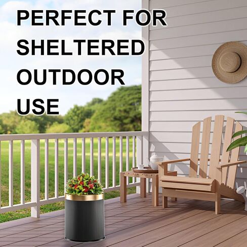Dog Poop Trash Can Outside, Dog Waste Container, Plant Styled Small Outdoor Trash Can with Lid, 2.6 Gal, Drak Grey in Saudi Arabia