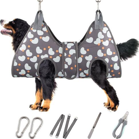 Dog Grooming Hammock for Medium/Large Dogs with Nail Clippers/Nail Trimmers, Dog Grooming Harness for Nail Trimming, Pet Grooming Sling Helper in Kuwait