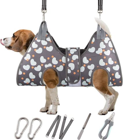 Dog Grooming Hammock for Medium/Large Dogs with Nail Clippers/Nail Trimmers, Dog Grooming Harness for Nail Trimming, Pet Grooming Sling Helper in Kuwait