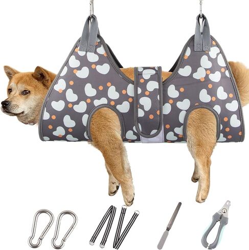 Dog Grooming Hammock for Medium/Large Dogs with Nail Clippers/Nail Trimmers, Dog Grooming Harness for Nail Trimming, Pet Grooming Sling Helper in Kuwait