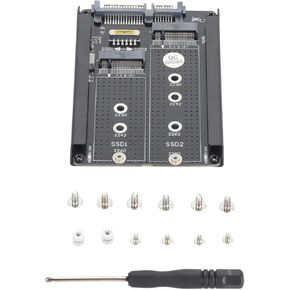 NGFF B M Key M.2 SSD Card 6Gbps SATA III Interface, 2.5inch SATA Combo HDD Disk Drive Enclosure with Frame Bracket for 2230 2242 2260 2280