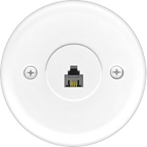NECABLES Phone Jack Cover Plate Round Telephone Wall Jack 4 Screw Terminals to RJ11 6P4C Female White