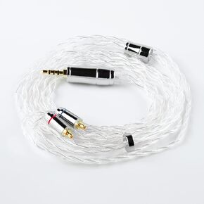 keephifi KBEAR ST16 2-Meter Long Silver-Plated Upgrade Earphone Cable with 3.5mm Gold-Plated Plug for KZ ZST AS10 EDX EDC (QDC, Silver, 3.5MM Plug)