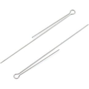 Pack of 50 Fishing Spinner Shaft Looped Wire Stainless Steel Bass Trout DIY Gadget