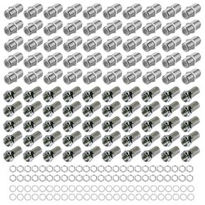 200 Pieces Set Coaxial Cable Extension Adapter, Coaxial Cable Screw On Connector, for RG6 Cable Extend Cable Length (50pcs Coaxial Adapter + 50pcs Screw+ 50pcs Gasket + 50pcs Nut)