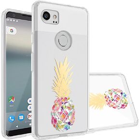 for Google Pixel 2 XL Case, [Anti-Scratch PC + Shockproof Anti-Drop Soft TPU] Advanced Printing Pattern Phone Cases Glossy Drawing Design Cover for Google Pixel 2 XL(Flower Wandering)