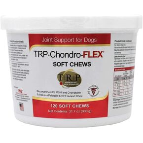 مكمل دعم المفاصل PHS TRP-Chondro-Flex للكلاب - الجلوكوزامين، MSM، الكوندرويتين - تخفيف آلام الورك والمفاصل ودعمها - صنع في الولايات المتحدة الأمريكية - 120 مضغ ناعم