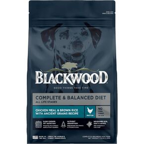 Blackwood Complete & Balanced Diet Dry Dog Food, Chicken Meal & Brown Rice with Ancient Grains, 24 Pound Bag, Slow Cooked with Vitamins & Minerals