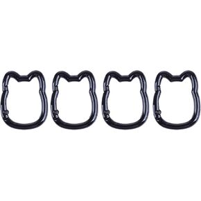 4Pcs Cute Cat Keychain Carabiner Clip,1.38inches/3.5cm Zinc Alloy Small Spring Key Chain Hooks for Key Ring