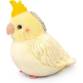 Yellow Cockatiel Plush Toy - Cute Yellow Parrot Stuffed Animals Keychain Toy 5inch, Soft Plush Toy Cockatiel Keyring Pendant Dolls, Gift for Backpack Handbag Charms