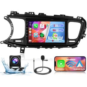 Hikity Android Car Stereo for Kia Optima K5 2013-2015 Radio 2+64GB 9 Inch Touchscreen Car Radio Wireless Carplay Android Auto Support GPS Navigation WiFi Bluetooth FM EQ Backup Camera