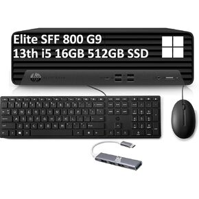 HP Elite SFF 800 G9 Small Form Factor Business Desktop PC (Intel 14-Core i5-13500 (>i7-12700), 32GB DDR5 RAM, 1TB SSD), IST Hub, w/KB & Mouse, DisplayPort, Ethernet, DVDRW, 3-Yr Warranty, Win 11 Pro