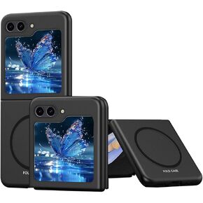 Magnetic Case for Samsung Galaxy Z Flip 6 Compatible with MagSafe, [Wireless Charging] Anti-Scratch Military Shockproof Protective Phone Case for Samsung Galaxy Z Flip6. QMS-Black