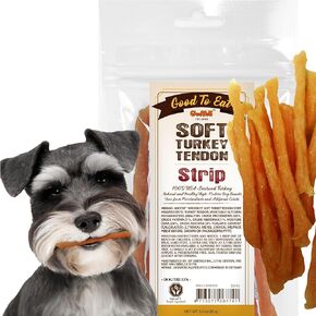 Gootoe Soft Turkey Tendon Dog Treat–Natural Chewy Snack, 100% USA-Sourced, Premium Training Chew, Hypoallergenic, Reseal Value Bag, Ideal for Small& Senior Dog, Soft Strip Jumbo Pack, 1 lb (Pack of 1)