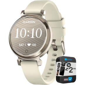 Garmin 010-02839-00 Lily 2 Smartwatch Cream Gold with Coconut Silicone Band Bundle with 2 YR CPS Enhanced Protection Pack