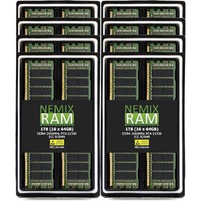 NEMIX RAM 1TB (16X64GB) DDR4 2666MHZ PC4-21300 4Rx4 1.2V 288-PIN ECC RDIMM Registered Server Memory Compatible with Synology SA6400 NAS