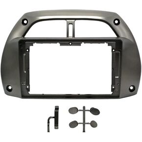 9'' Car Radio Stereo Dash Frame Fascia Bezel Panel w/Power Harness Cable Compatible for Toyota RAV4 2001 02 03 04 05 06 Install Mount Kit