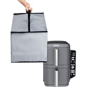 Air Fryer Cover Heat-Resistant Dust-proof Waterproof Dust Protective Cover Case for Ninja SL401 DoubleStack XL 2-Basket Air Fryer, Universal Appliance Cover (20.5"×12.5"×15") (Black)