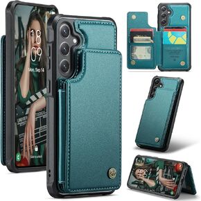 Kowauri for Samsung Galaxy S24 FE Case, PU Leather Wallet Case for Women Men with RFID Blocking Card Holder Slot Magnetic Closure Shockproof Protective Phone Cover for Samsung Galaxy S24 FE (Purple)