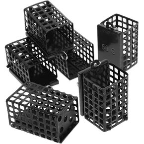 SUPVOX 6pcs Square Fishing Bait Iron Cage Bait Thrower Fishing Tackles Fish Traps for Fishing Outdoor Fishing Tackle Fishing Nest Fishing Lure Cage Portable Fishing Cage Carp Fishing