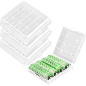 KEEPOW 12 Pcs AA/AAA Battery Storage Case Holder Box, Clear Color