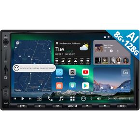 7inch AI Android in-Dash Navigation, 8G+128G Audio Double Din Car Stereo, 4G LTE, Wireless Carplay & Android Auto, Dual Phone Connection&BT, 36B-EQ, HDMI Input，with Backup Cam, X10G2A7E-R2