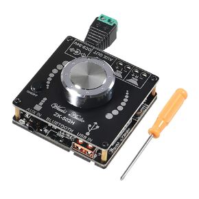 ZK-502H 50W+50W Bluetooth Amplifier Board TPA3116D2 Digital Power Amplifier Audio Amplifier Module Bluetooth 5.0 Dual Channel AMP with AUX/USB/Bluetooth/Flash Drive