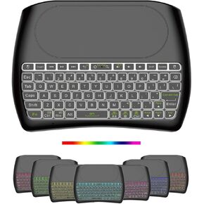 Mini Wireless Bluetooth Keyboard with Touchpad, Upgrade RGB Backlit Handheld Small Keyboard with 2.4G USB Dongle, Portbale Rechargeable Mini Keyboard with Trackpad for Windows/Andorid/Mac/iOS/Linux