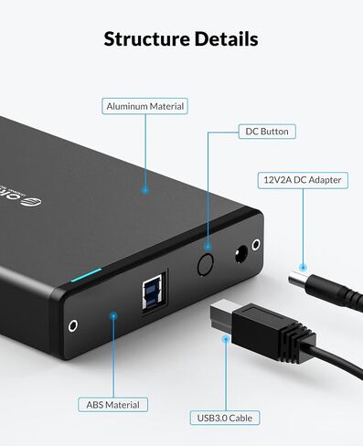حاوية محرك الأقراص الصلبة ORICO مقاس 3.5 بوصة لمحرك الأقراص الصلبة/SSD USB 3.0 إلى محطة إرساء محرك الأقراص الصلبة الخارجية العمودية SATA تدعم UASP حتى 16 تيرابايت-7688U3 in Saudi Arabia