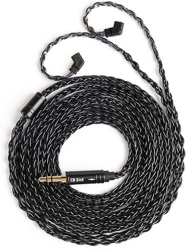 keephifi KBEAR ST16 2-Meter Long Silver-Plated Upgrade Earphone Cable with 3.5mm Gold-Plated Plug for KZ ZST AS10 EDX EDC (QDC, Silver, 3.5MM Plug) in Kuwait