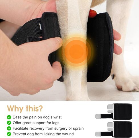 Avont Dog Front Leg Brace, Wrist Compression Wrap Sleeve, Protects Wounds Prevents Licking Help Recover from Injuries Sprains and Arthritis -2 PCS(S) in Kuwait