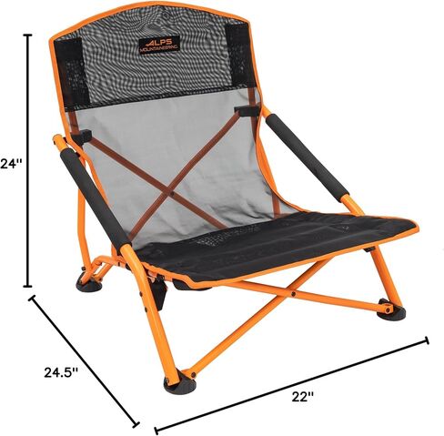 كراسي تخييم النخبة لتسلق الجبال من ALPS للبالغين ذوي الأذرع، شبكة نايلون رائعة فوق إطار معدني مطلي بالمسحوق، تصميم مدمج قابل للطي وحقيبة حمل in Kuwait