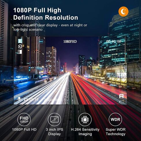 مسجل السيارة، مسجل السيارة الأمامي FHD 1080P، بطاقة 32 جيجابايت، مسجل السيارة للرؤية الليلية الفائقة، مسجل السيارة، تسجيل حلقة WDR، شاشة وقوف السيارات بمستشعر G، مسجل السيارة للكشف عن الحركة in Saudi Arabia