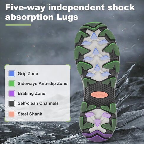 Showave Men's Rain Boots, Rubber Hunting Booties, Waterproof Insulated Mud Boots, Durable Outdoor Garden Boots for Fishing Yard Working in Kuwait