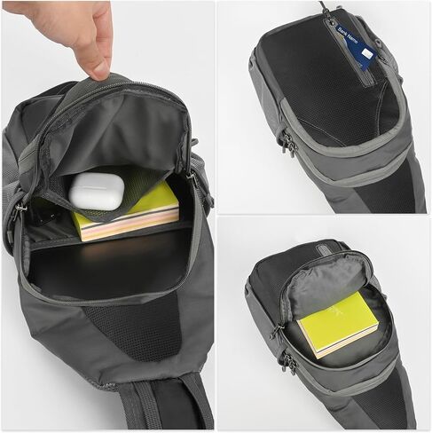 MIYCOO Sling Bag Crossbody Sling Backpack Shoulder Bag for Men Women - Waterproof Chest Bag - Travel Hiking Daypack Grey in Saudi Arabia