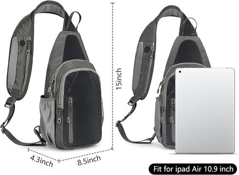 MIYCOO Sling Bag Crossbody Sling Backpack Shoulder Bag for Men Women - Waterproof Chest Bag - Travel Hiking Daypack Grey in Saudi Arabia