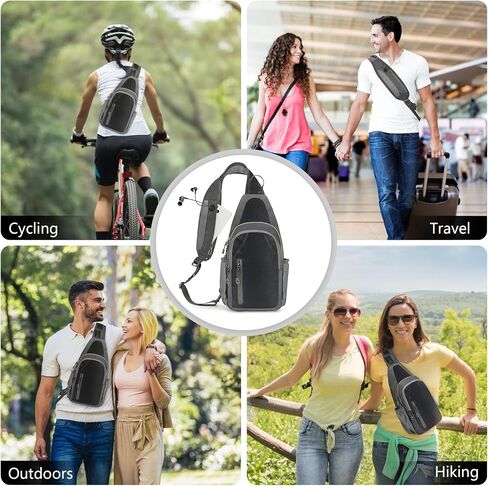MIYCOO Sling Bag Crossbody Sling Backpack Shoulder Bag for Men Women - Waterproof Chest Bag - Travel Hiking Daypack Grey in Saudi Arabia