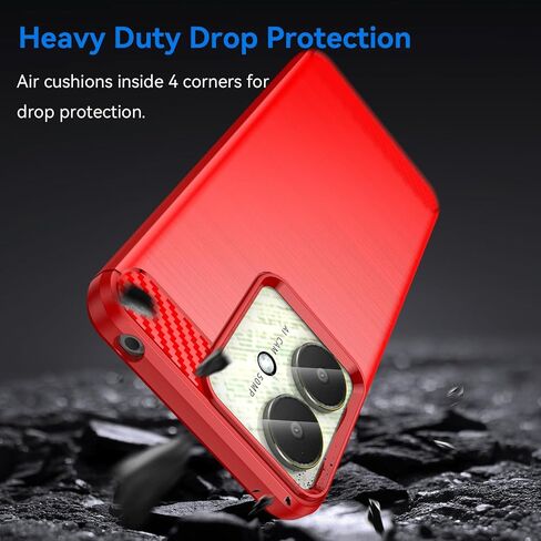 for Xiaomi Redmi13C Phone case, Shockproof, Scratch Resistant Carbon Fiber Jacket, Soft TPU, for xiao Mi Poco C65 case (Blue) in Kuwait