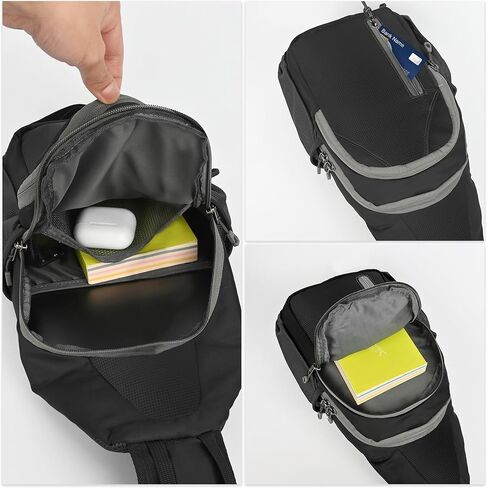 MIYCOO Sling Bag Crossbody Sling Backpack Shoulder Bag for Men Women - Waterproof Chest Bag - Travel Hiking Daypack Grey in Kuwait