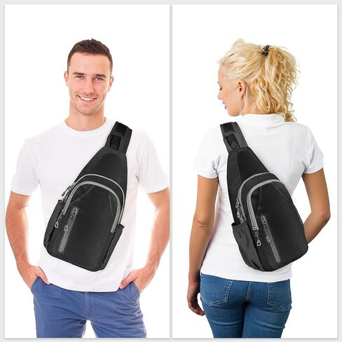 MIYCOO Sling Bag Crossbody Sling Backpack Shoulder Bag for Men Women - Waterproof Chest Bag - Travel Hiking Daypack Grey in Kuwait