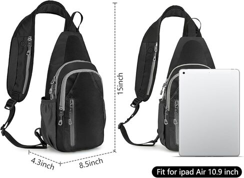 MIYCOO Sling Bag Crossbody Sling Backpack Shoulder Bag for Men Women - Waterproof Chest Bag - Travel Hiking Daypack Grey in Kuwait