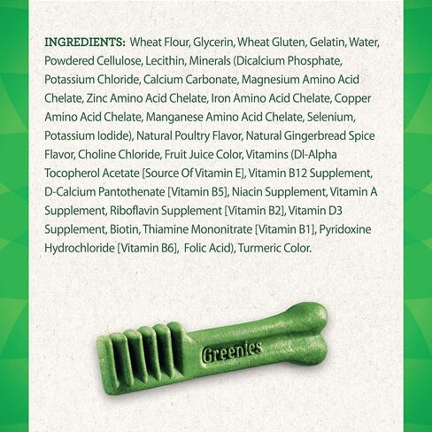 Greenies Gingerbread Flavor Teenie Size, Veterinarian-Recommended for Dental Care, Dog Treat Chews, Great Holiday Dog Stocking Stuffers, Limited Edition, 12 oz. Pack of 43 in Saudi Arabia