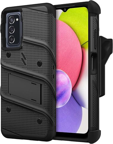 مجموعة ZIZO Bolt Bundle لجراب Galaxy A03s مع واقي شاشة وحامل وحامل - أسود in Kuwait