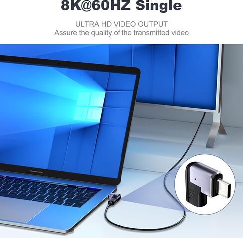 PChero 140W USB C محول مغناطيسي 2 حزمة، 24 دبابيس 90 درجة محول الزاوية اليمنى مع PD شحن سريع USB4 40 جيجابت في الثانية 8K 60 هرتز متوافق مع Thunderbolt 3 4 Air ROG Ally Steam Deck PS5 PSVR2 in Kuwait