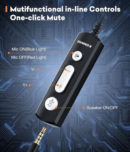 USB-A/USB-C Headsets with Microphone, USB C Wired Headsets with AI ENC Noise Cancelling Microphone, Stereo Headphones with MIC for PC, in Line Controls, Work Headset for Skype Zoom Tablet in Kuwait